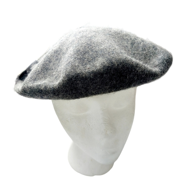Wool Beret Gray Beanie Cap Hat Preppy Hipster NEW with Tags - Picture 3 of 9